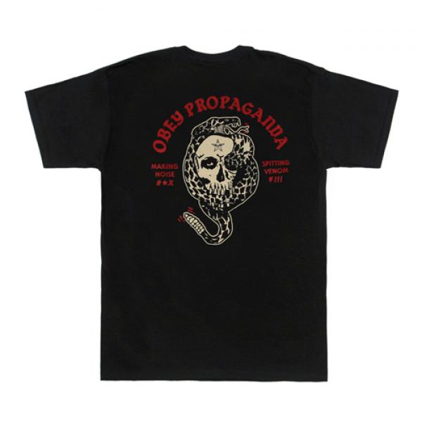 (163081366)OBEY SPITTING VENOM RATTLER TEE-BLK
